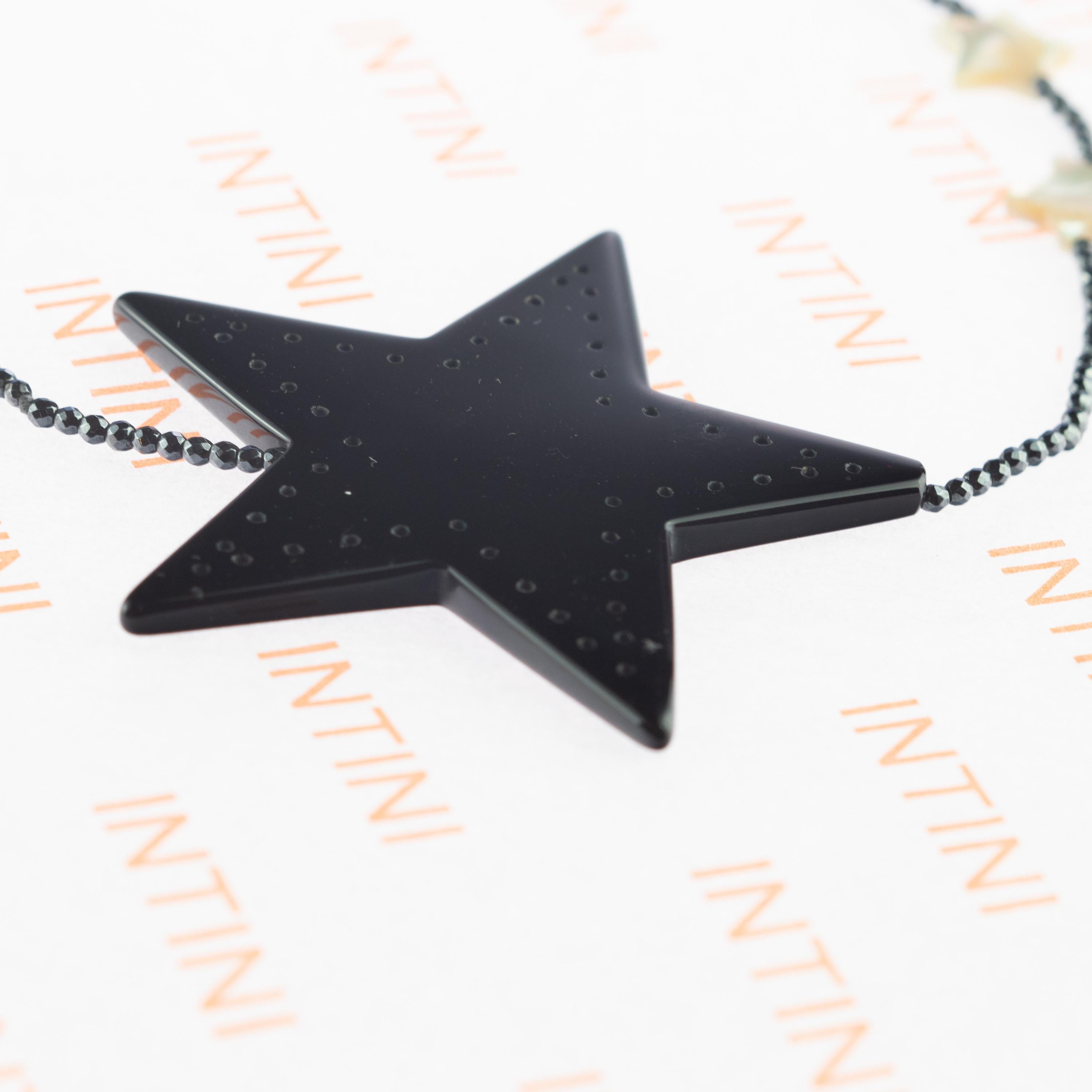 Intini Jewels Stars Madreperla Agata Ematite Collana a catena in oro 18 carati In condizioni Nuovo in vendita a Milano, IT