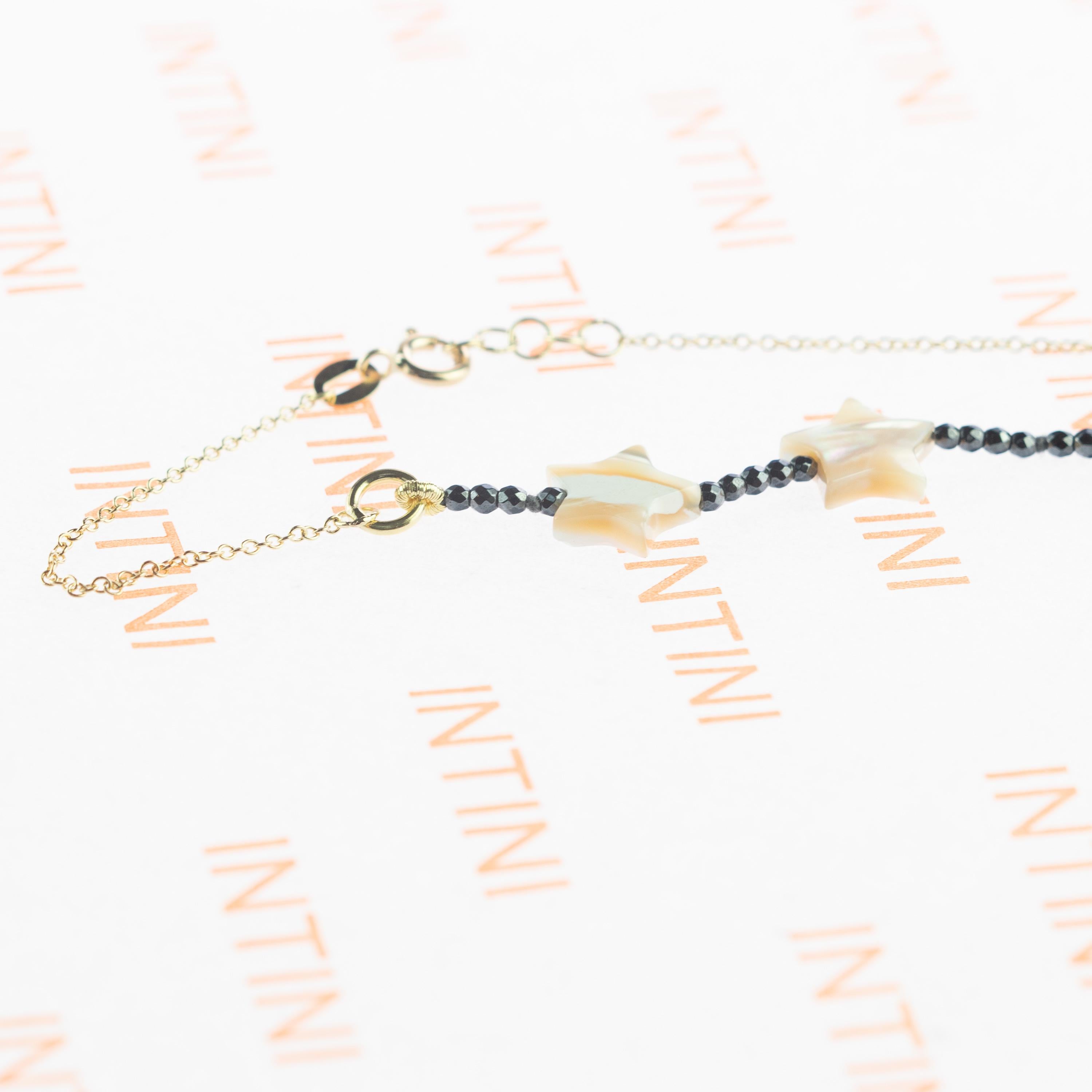 Donna Intini Jewels Stars Madreperla Agata Ematite Collana a catena in oro 18 carati in vendita