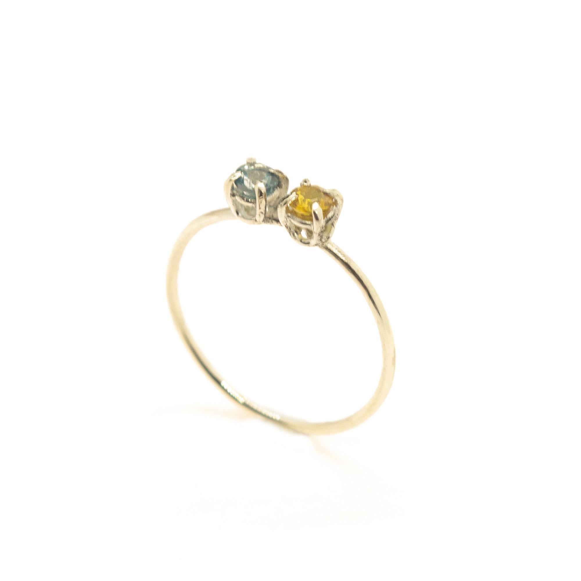 Modern Intini Jewels Sterling Silver 925 London Topaz Yellow Sapphire Cocktail Ring For Sale