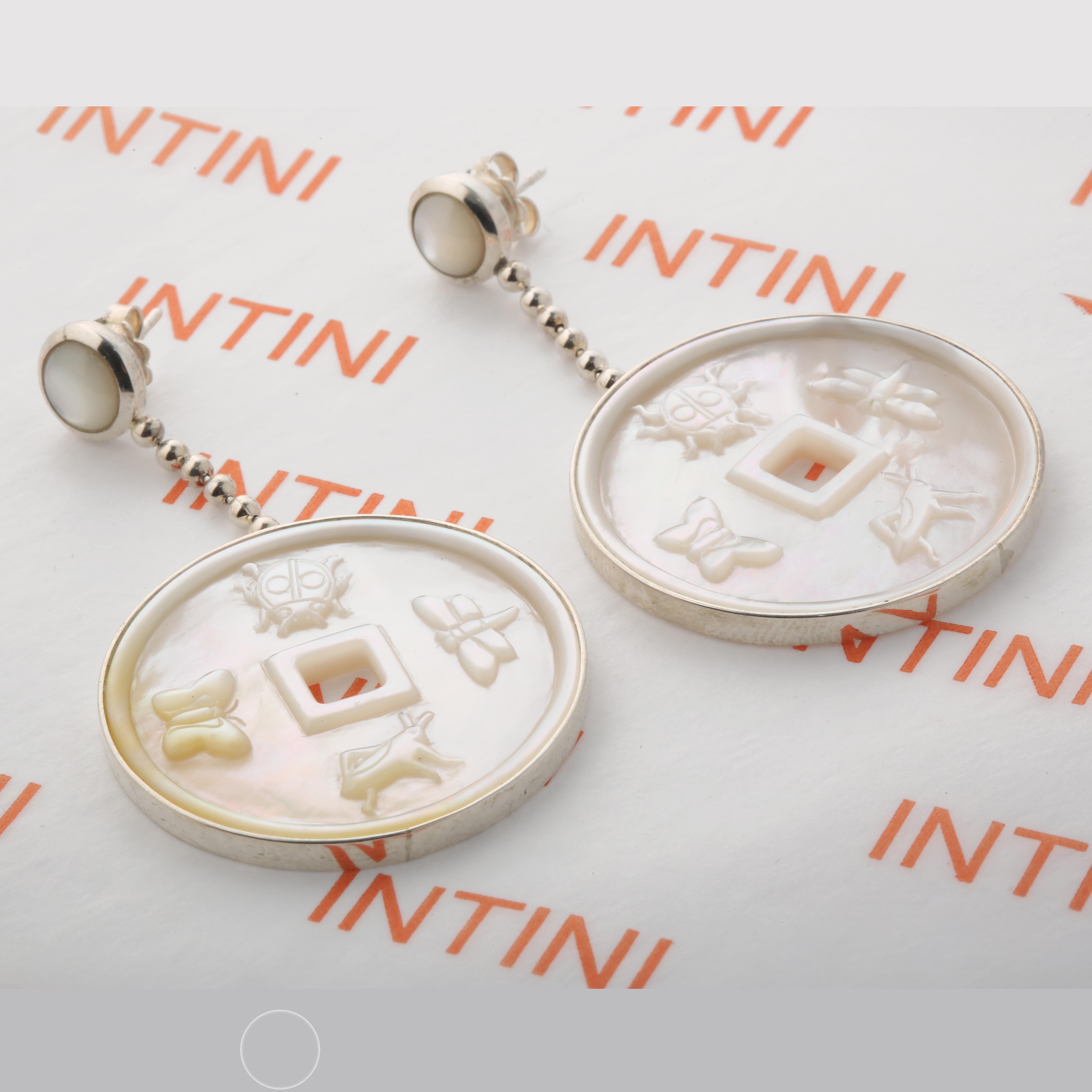 Intini Jewels Orecchini in argento Sterling Madreperla Perle Chic Deco In condizioni Nuovo in vendita a Milano, IT