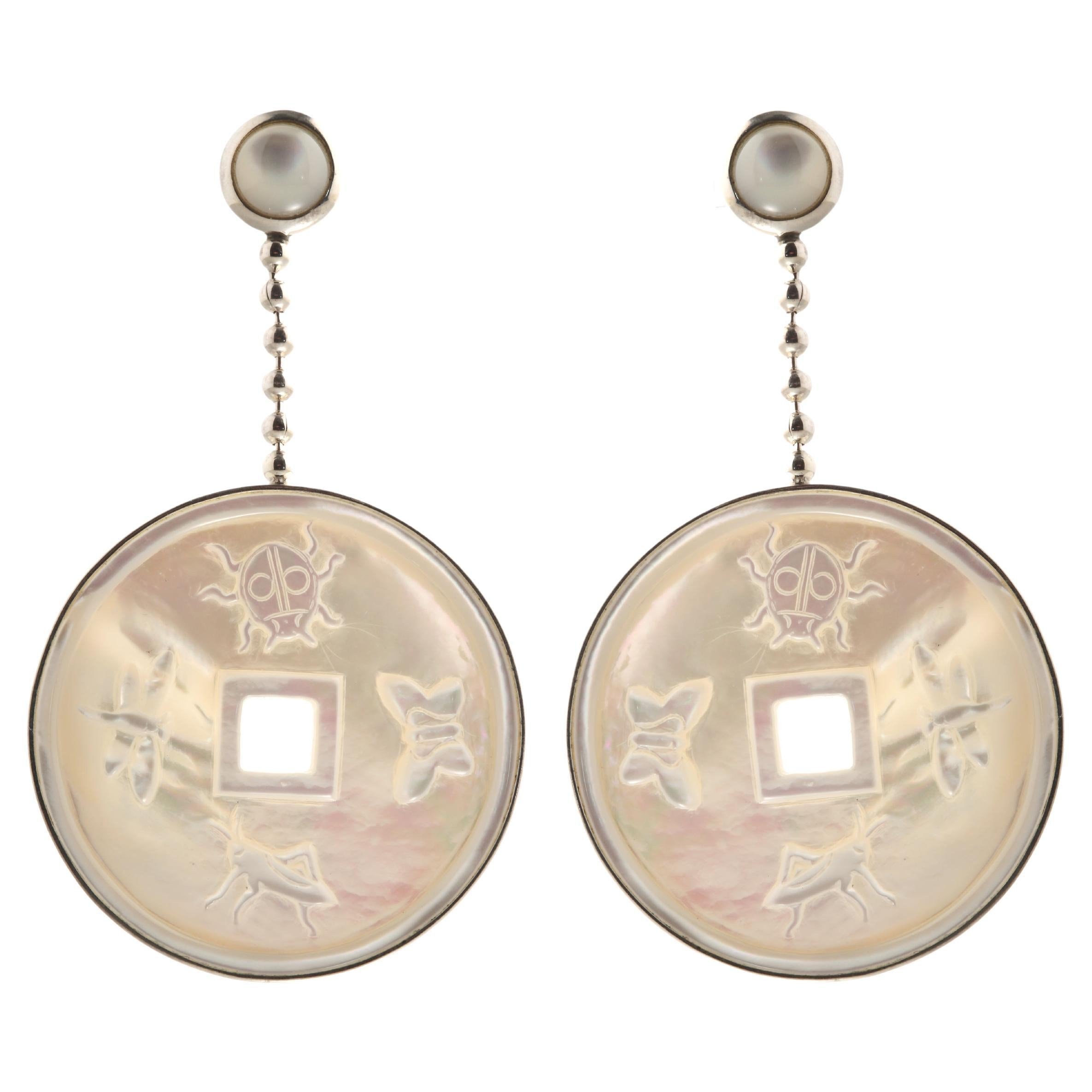 Intini Jewels Orecchini in argento Sterling Madreperla Perle Chic Deco