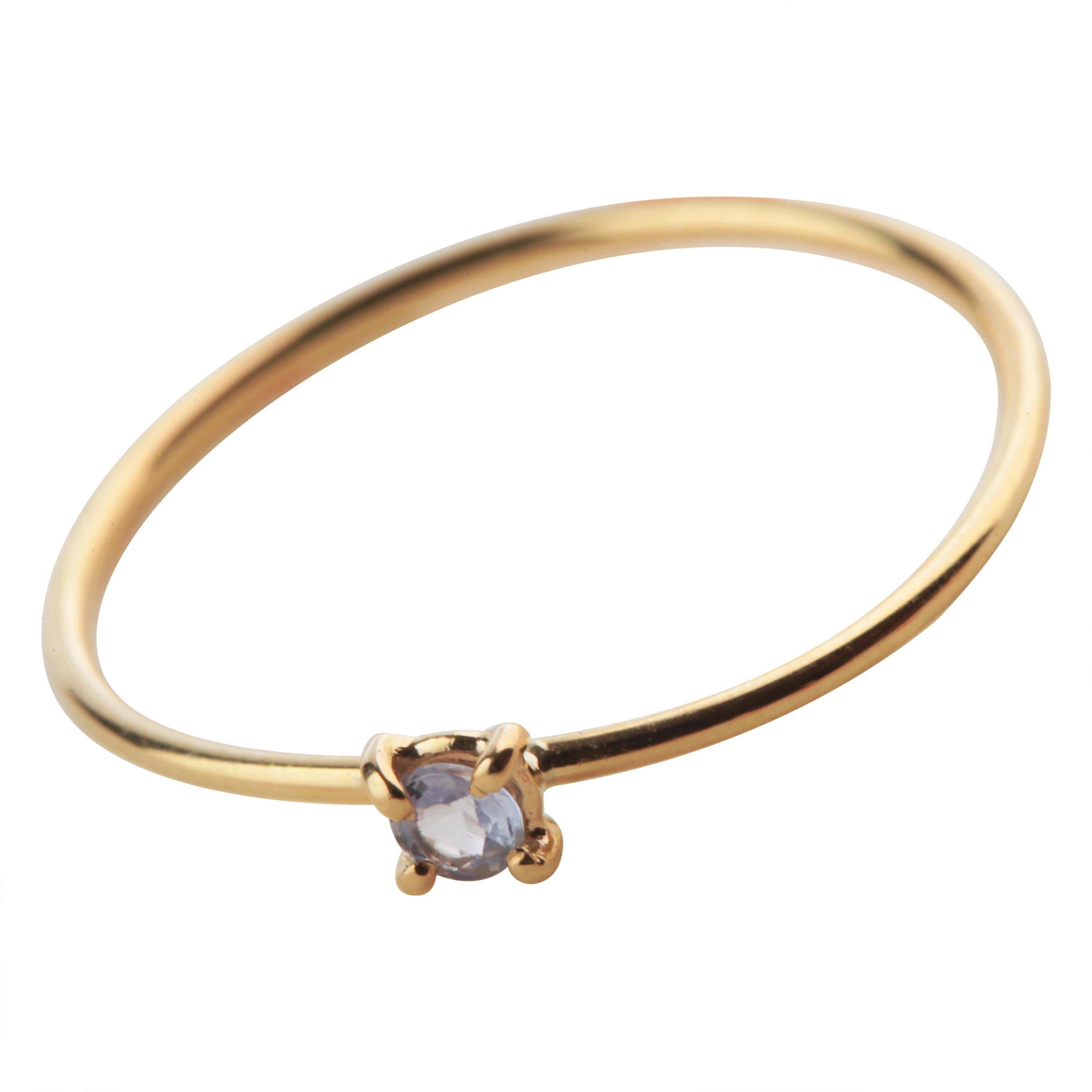 Intini Jewels Tanzanite 18 Karat Gold Band Handmade Delicate Modern Chic Ring (bague en or 18 carats faite à la main)