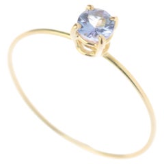 Intini Jewels Tanzanite 18 Karat Gold Band Handmade Delicate Modern Chic Ring