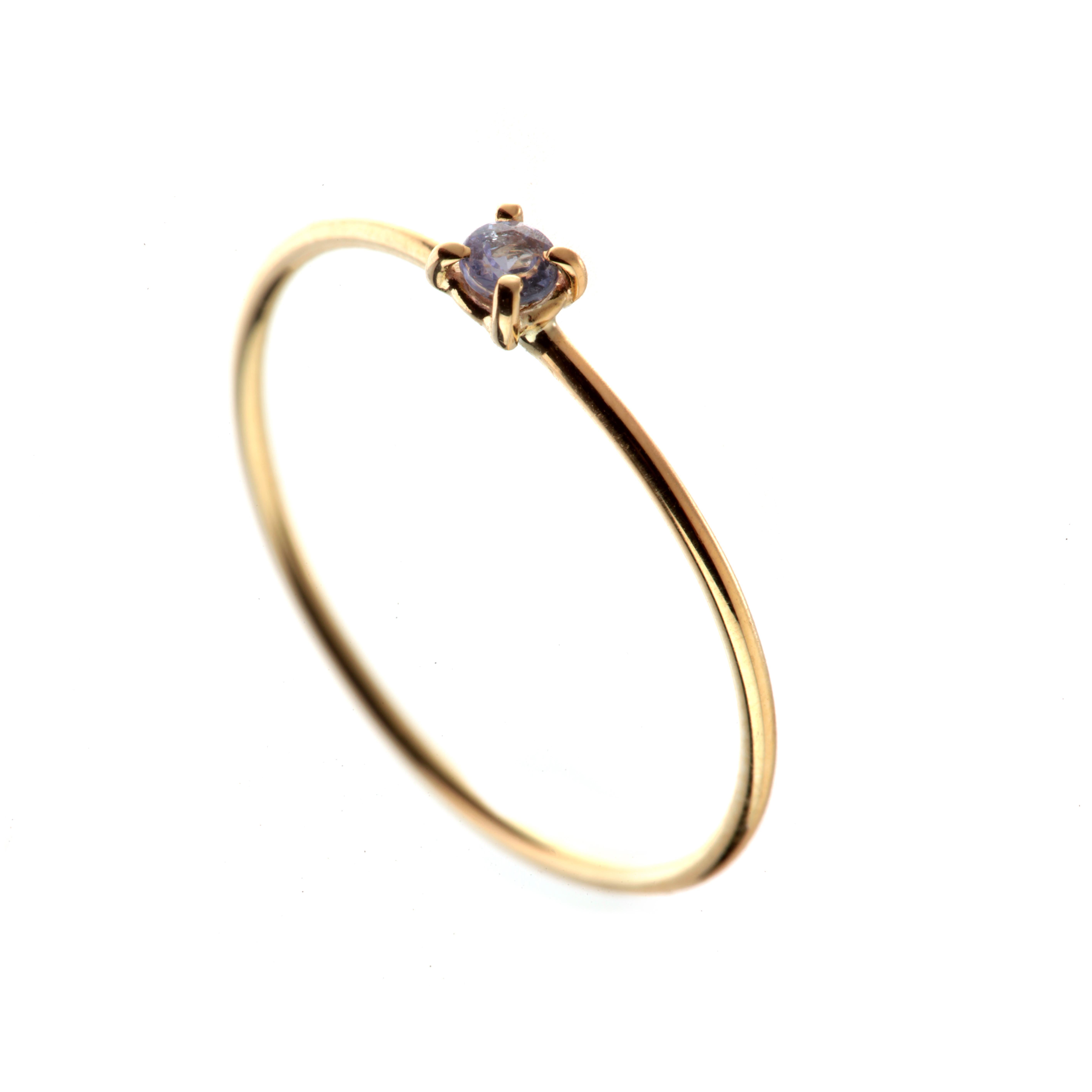 Intini Jewels Bague joaillerie en or 9 carats et tanzanite, délicate et moderne, faite à la main Pour femmes en vente
