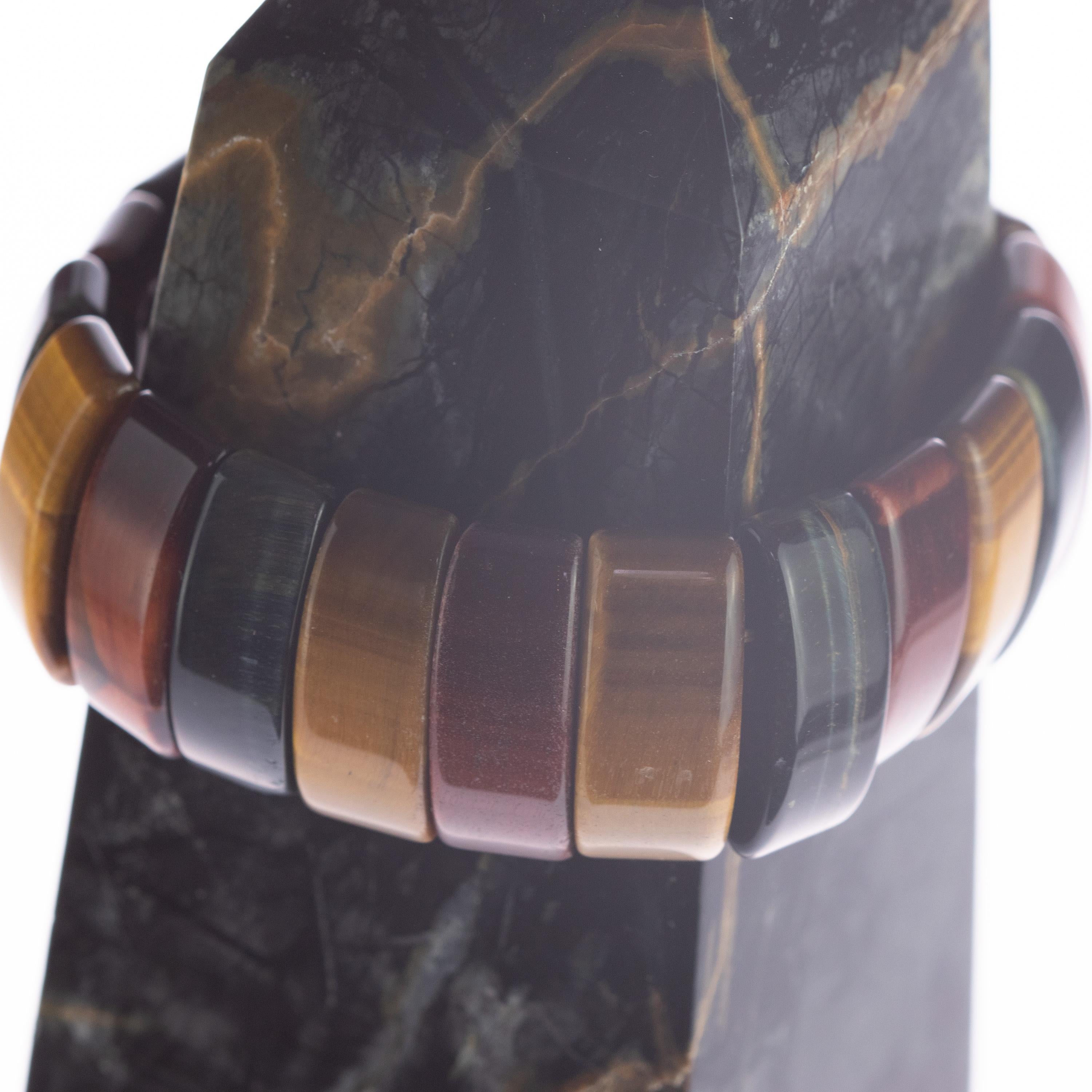 Intini Jewels Tiger's Eye Beaded Iconic Cocktail Modern Stretch Boho Bracelet For Sale 2