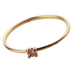 Intini Jewels Tourmaline 18 Karat Gold Band Handmade Delicate Modern Chic Ring
