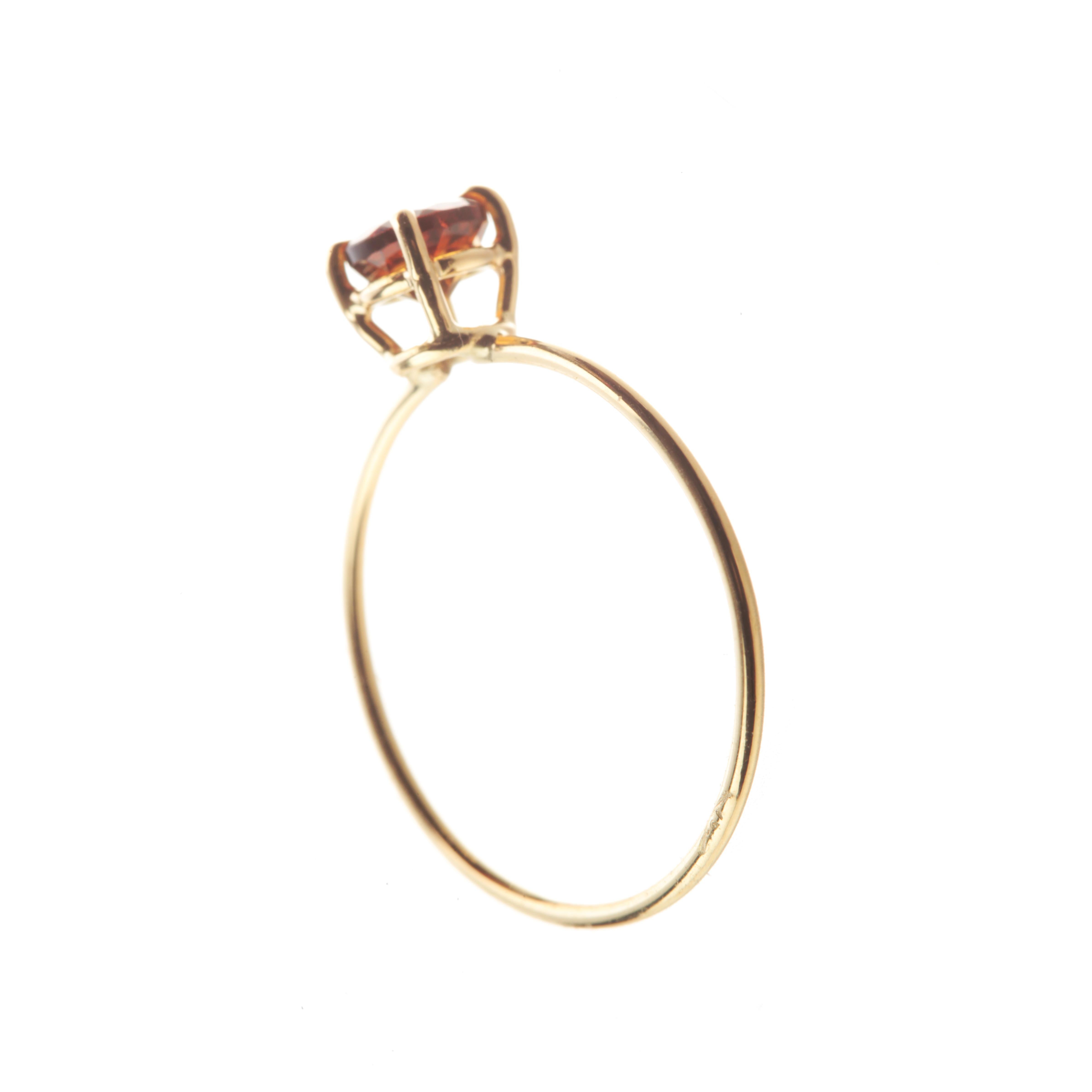 Moderne Intini Jewels, bague jonc moderne et délicate en or 9 carats et tourmaline, faite à la main en vente