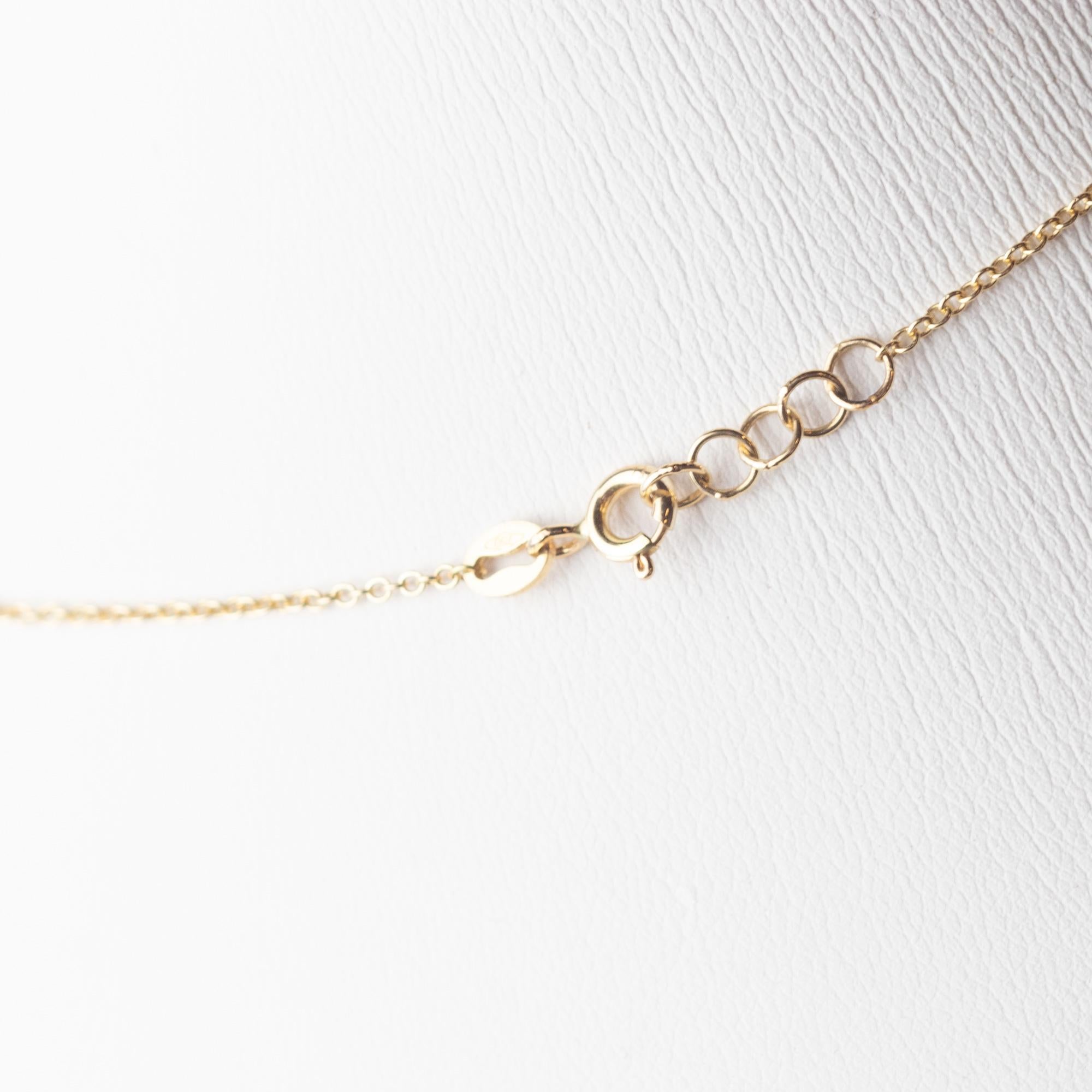 Intini Jewels Collier déco coloré en or jaune 18 carats avec chaîne et tourmaline ovale en vente 3