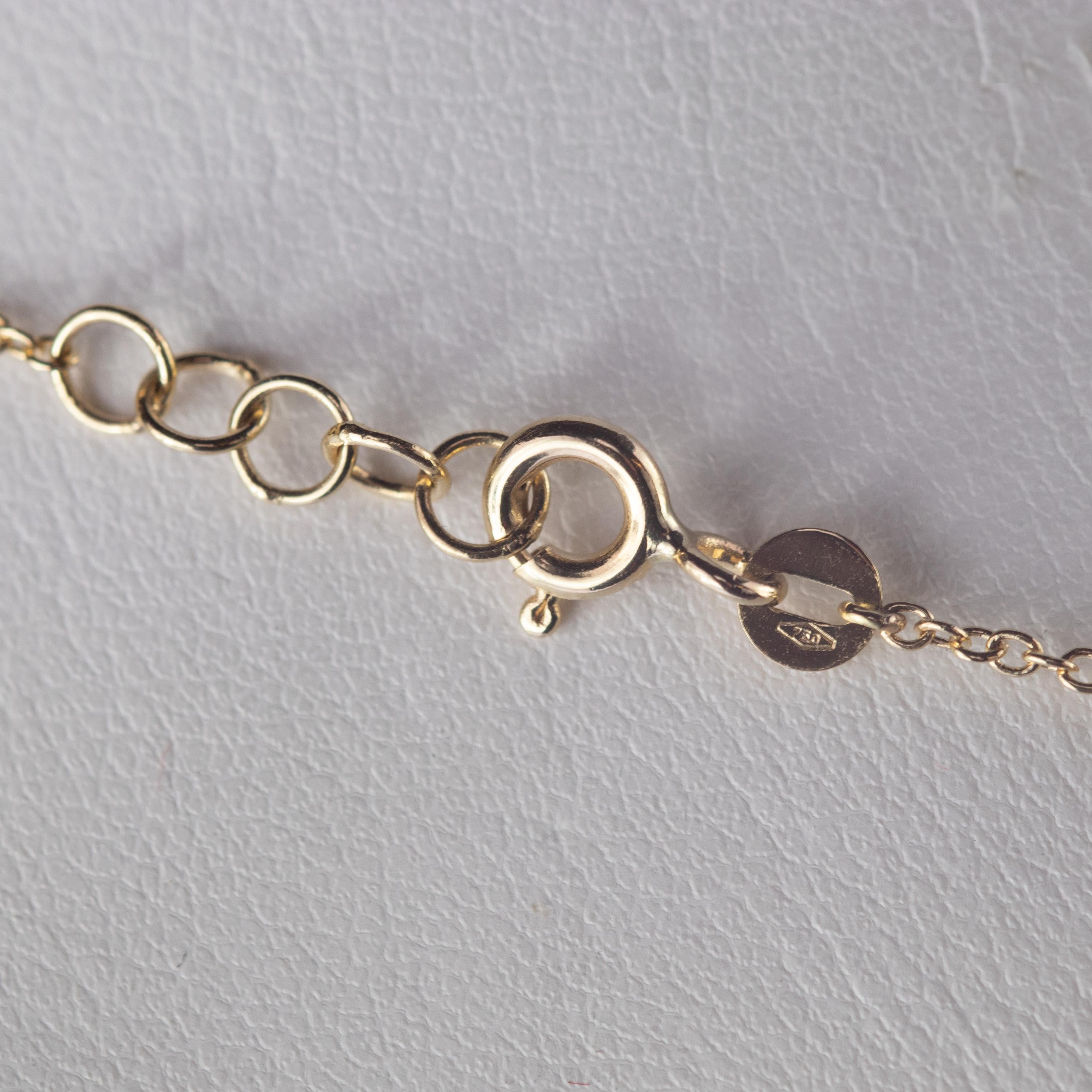 Intini Jewels Turmalina Ovalada Cadena de Oro Colorido Arco Iris Chic Collar en venta 4