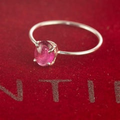 Intini Jewels Tourmaline Oval Silver Handmade Romantic Pink Glam Summer Ring