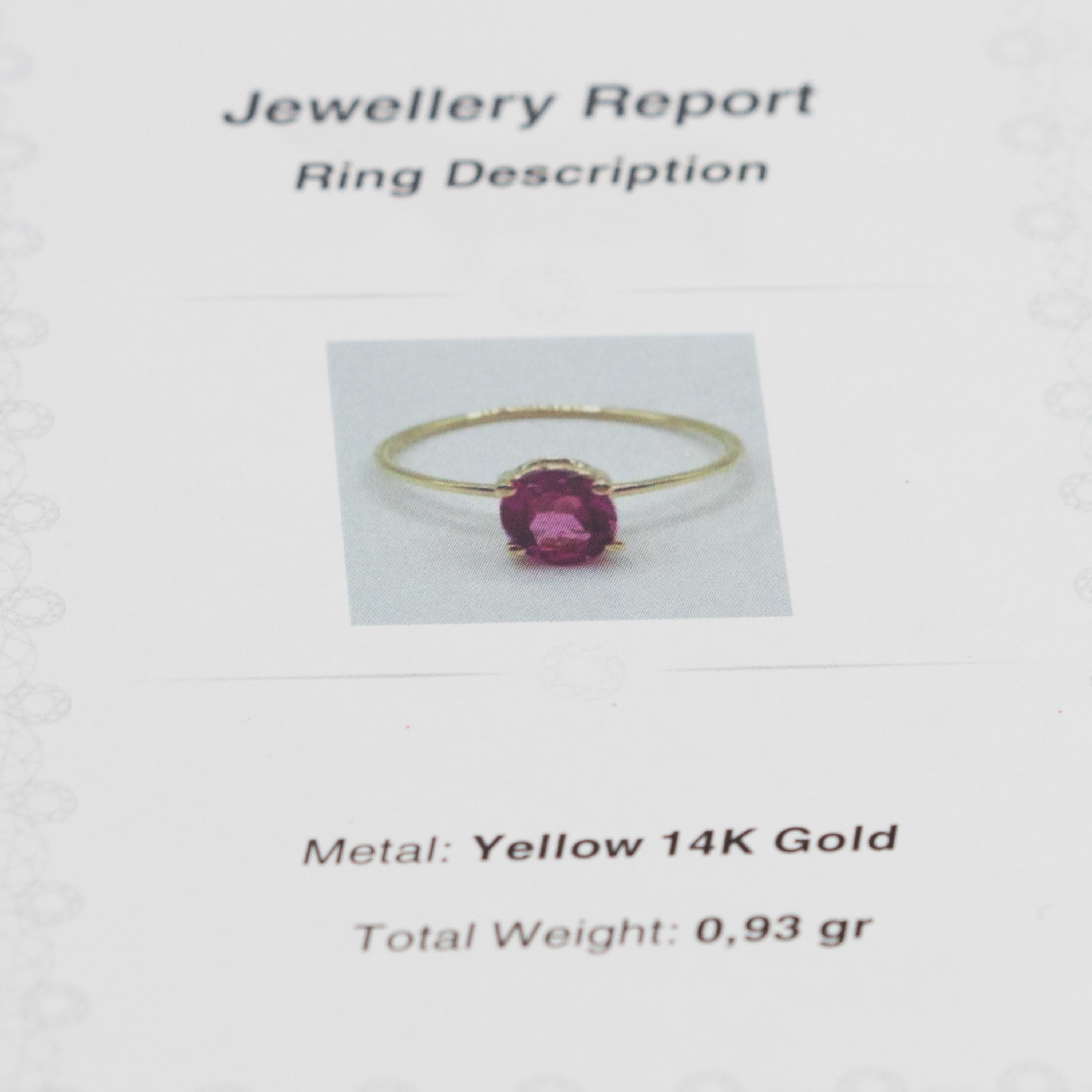 Intini Jewels Tourmaline Pink Purple 14 Karat Yellow Gold Cocktail Handmade Ring For Sale 2