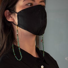 Intini Jewels Turquoise Beaded String Lanyard Handmade Face Mask Holder Necklace