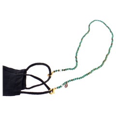 Intini Jewels Turquoise Beaded String Lanyard Handmade Face Mask Holder Necklace