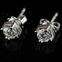 Intini Jewels Clous d'oreilles point de lumière en or blanc avec diamants de 1 carat