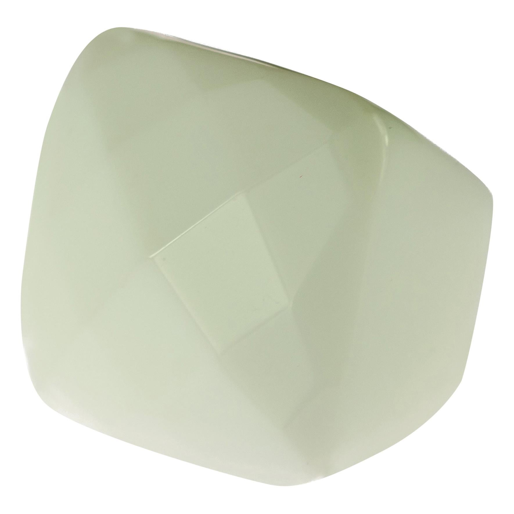 Intini Jewels White Pyramid Agate Art Deco Style Handmade Cocktail Rigid Ring For Sale