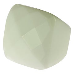 Intini Jewels White Pyramid Agate Art Deco Style Handmade Cocktail Rigid Ring