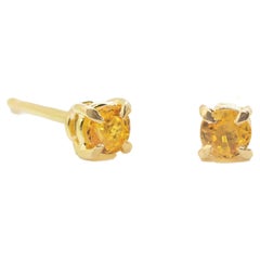 Intini Jewels - Orecchini da cocktail fatti a mano in oro 18 carati con zaffiro giallo