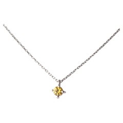 Intini Jewels Yellow Sappphire 18 Karat White Gold Chain Chic Cocktail Necklace
