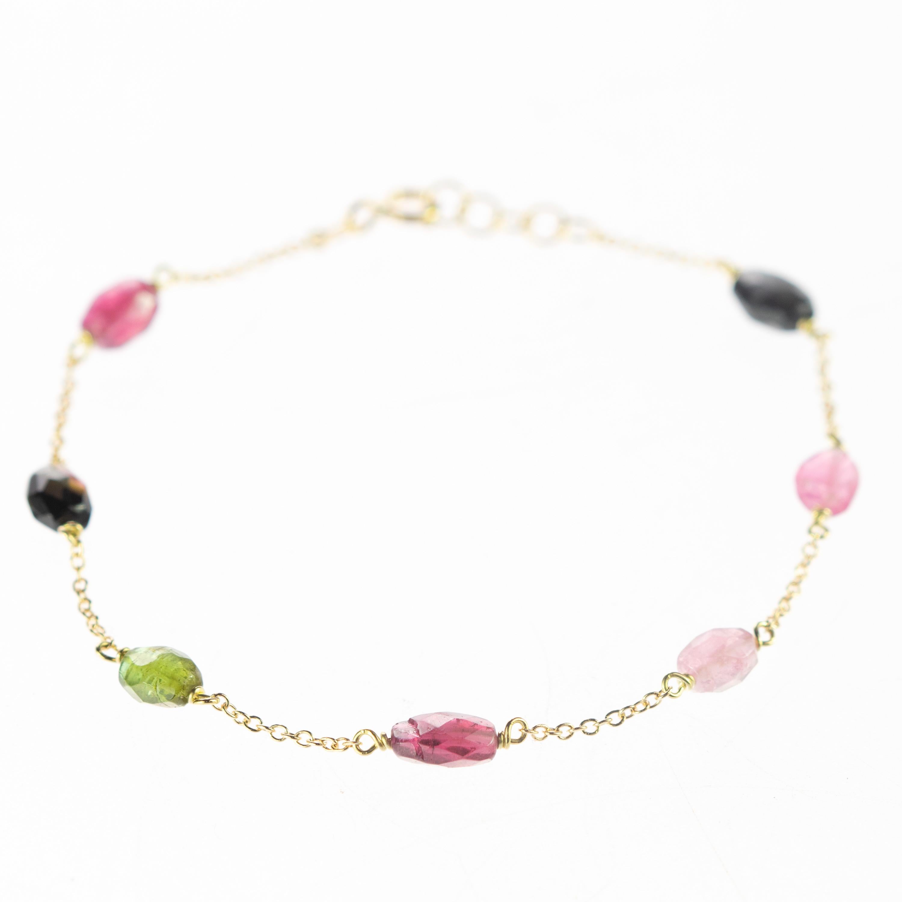 colorful tourmaline bracelet