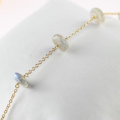 Intini Jewes 9 Karat Gold Chain Cat's Eye Rondelles Handmade Anklet Bracelet