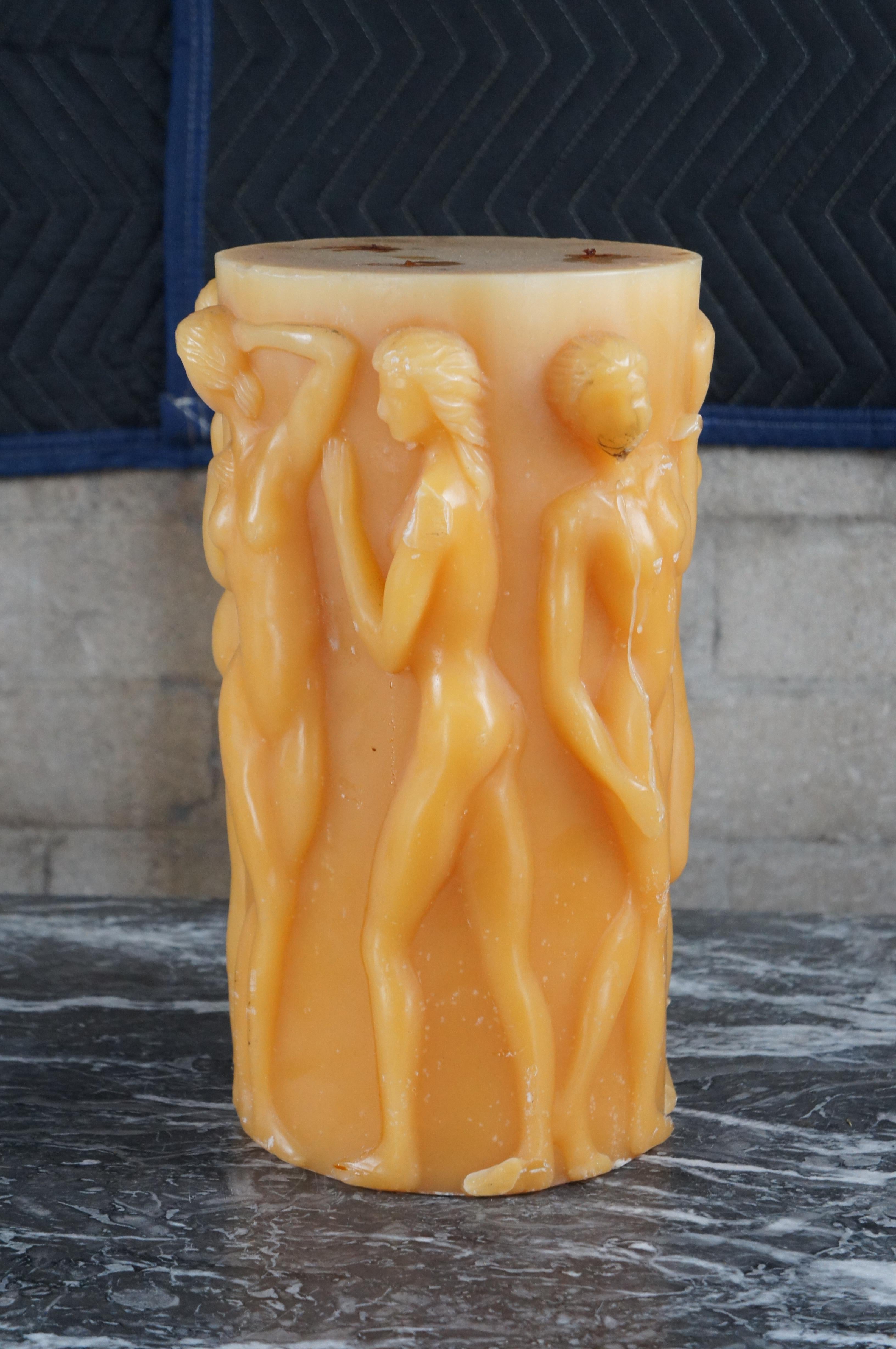 Intira Candle Factory Lalique 'Bacchantes' Nude Figural Large Wax Candle 15