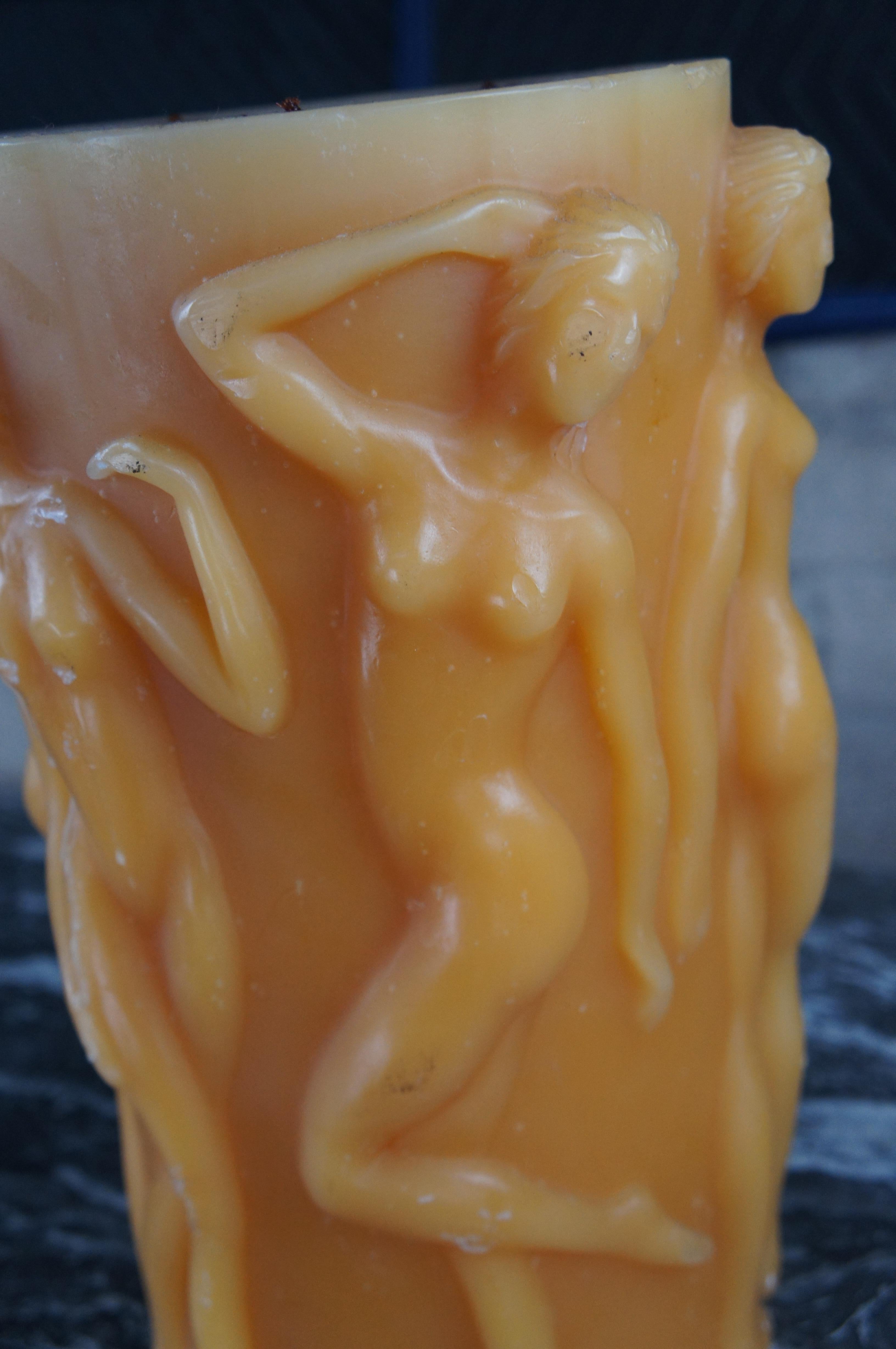 Intira Candle Factory Lalique 'Bacchantes' Nude Figural Large Wax Candle 15