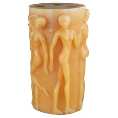 Intira Candle Factory Lalique 'Bacchantes' Nude Figural Large Wax Candle 15"