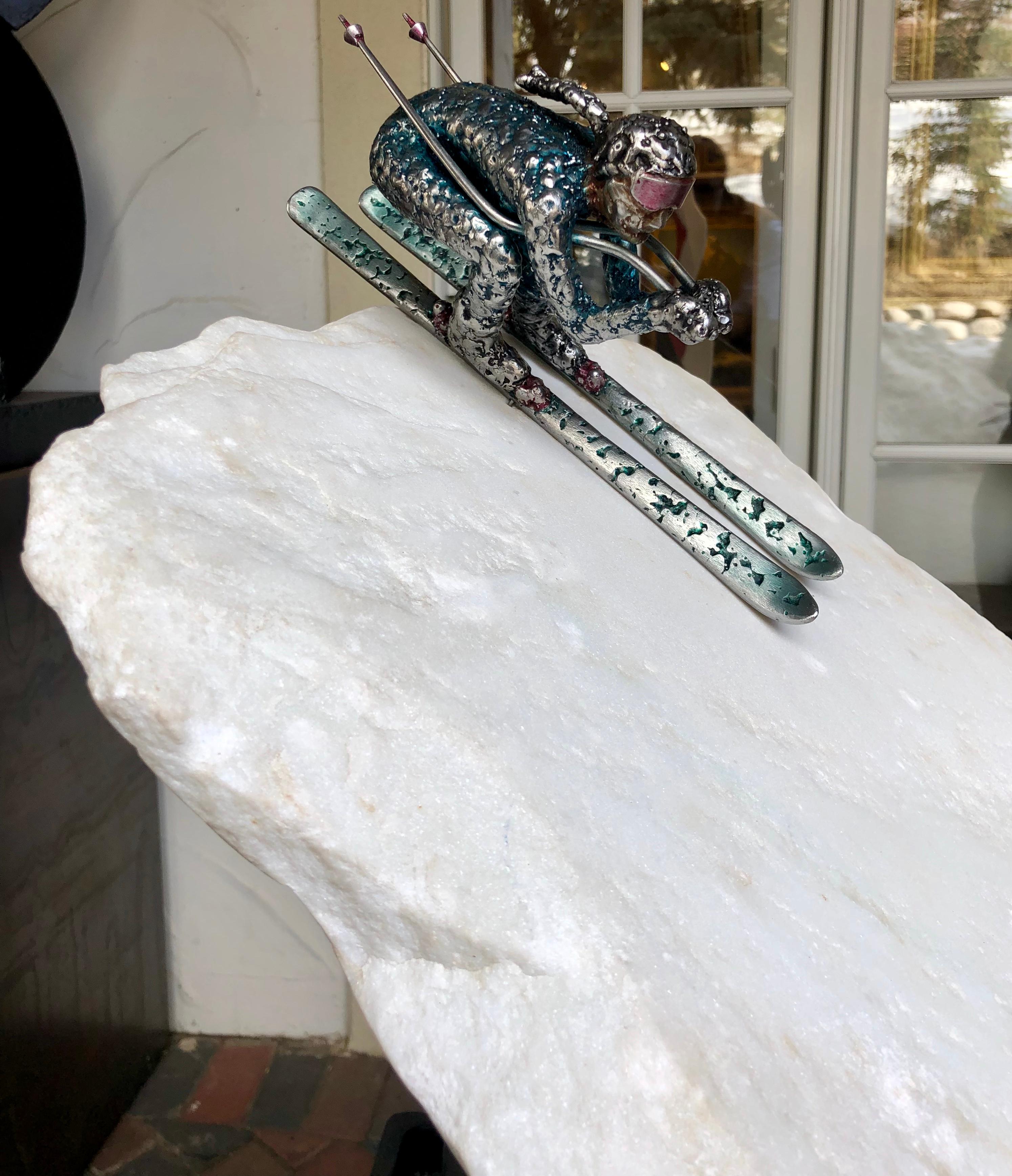 This is a mixed metal and marble sculpture. It is a one of a kind piece. The marble is sourced from Marble, Colorado.

Ricky Sutphin is an American artist, craftsman, and inventor based in Colorado. His art is inspired from a lifetime of living