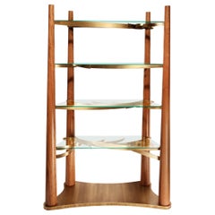 Into the Woods Bookcase, Walnut and Brass, Insidherland by Joana Santos Barbosa