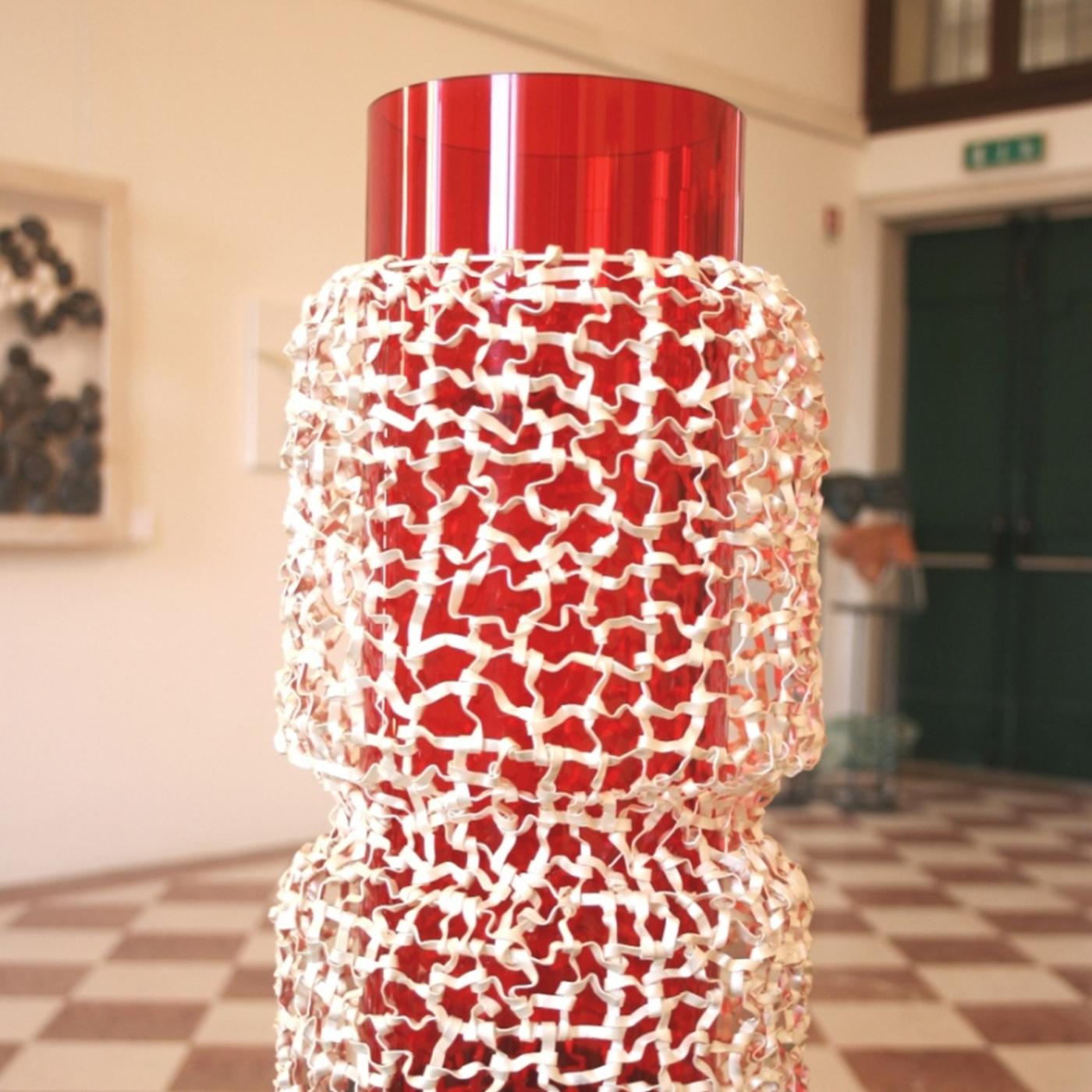 Italian Intreccio Red Vase