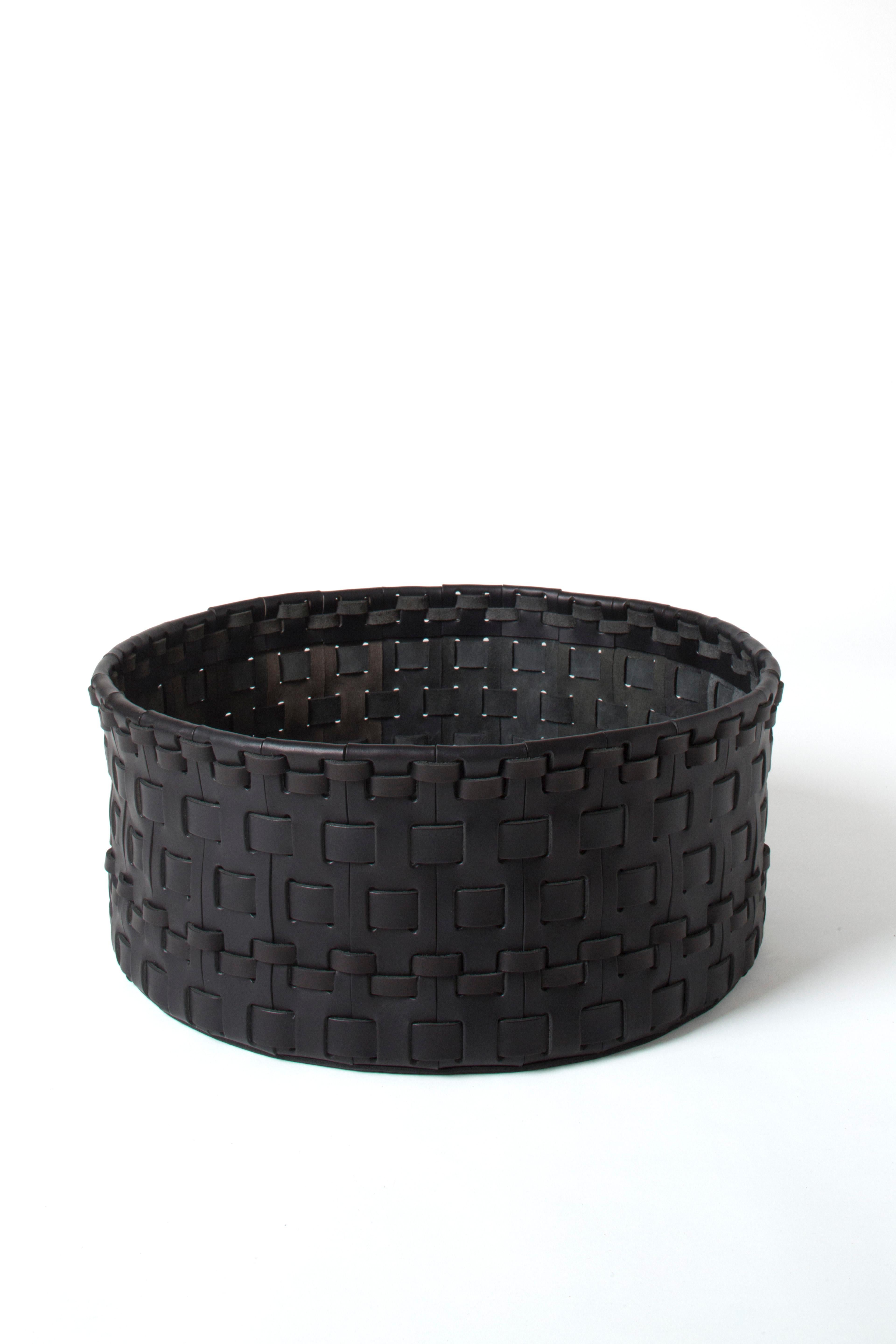 Modern Intreccio Round Large Woven  Basket Designed by Oscar Maschera For Sale