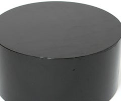 Intrex Habitat Modern Black Enameled Wood Round Low Table