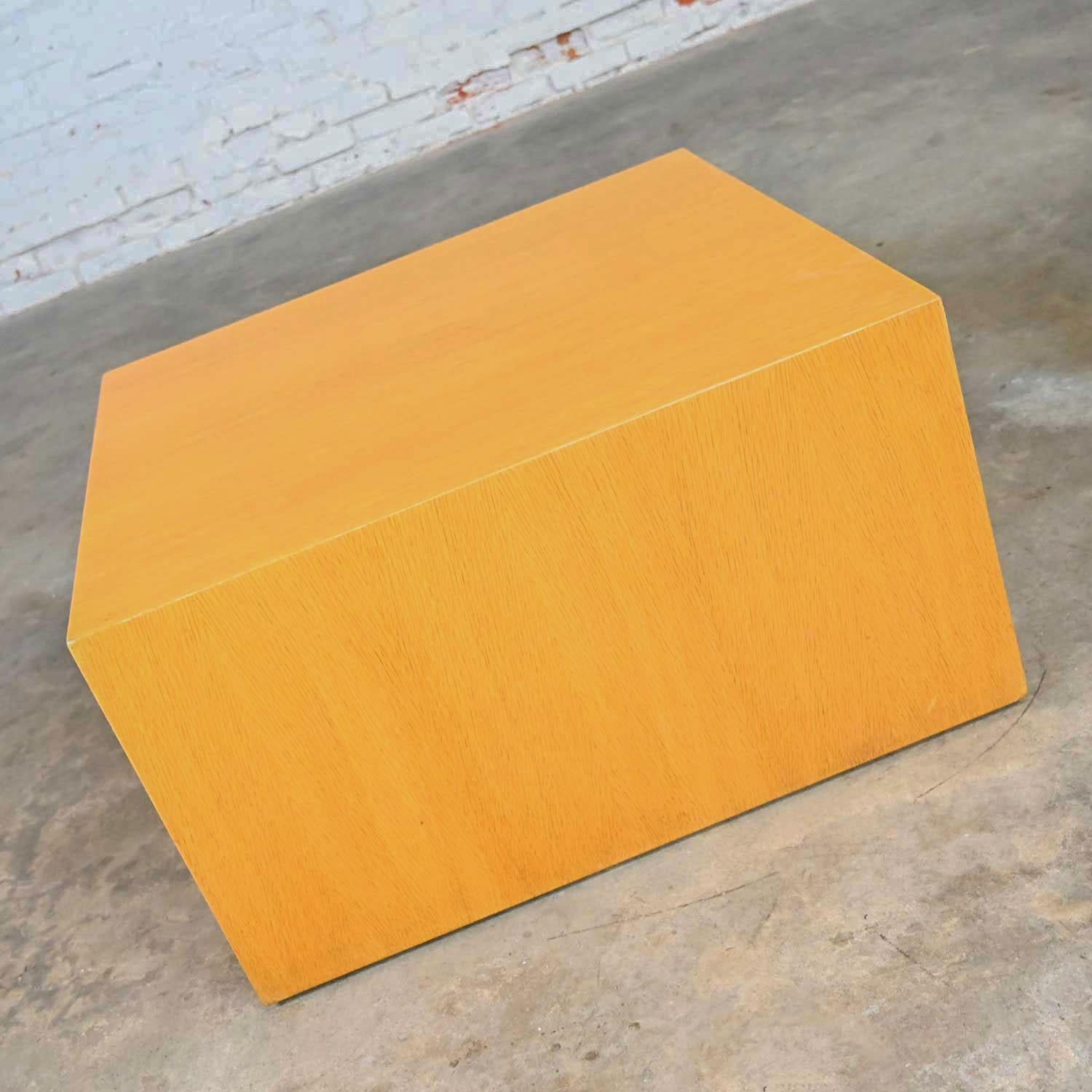 Modern Intrex Wood Veneer Cube End or Side Table Pedestal Attributed to Paul Mayen For Sale