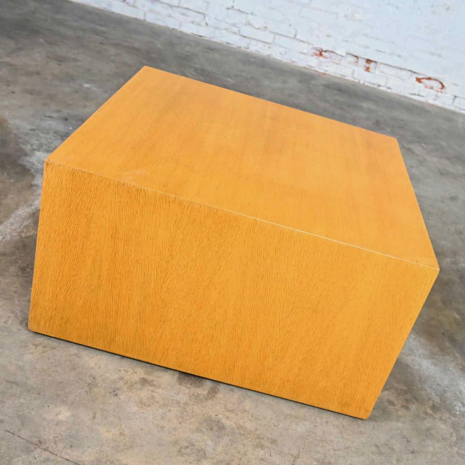 20th Century Intrex Wood Veneer Cube End or Side Table Pedestal Attributed to Paul Mayen For Sale
