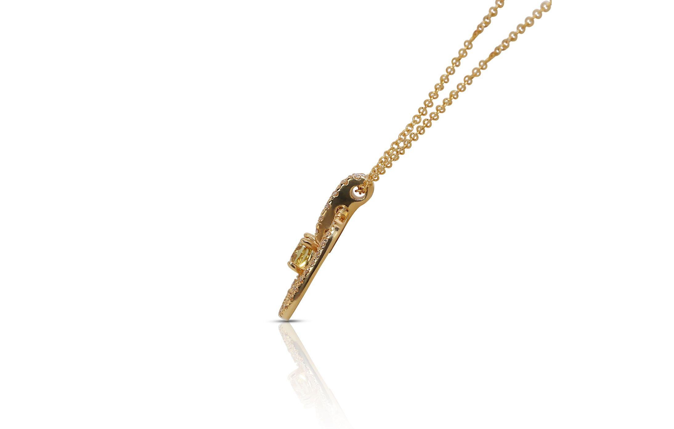 Collier complexe en or jaune 18 carats avec diamants de 0,68 carat Pour femmes en vente