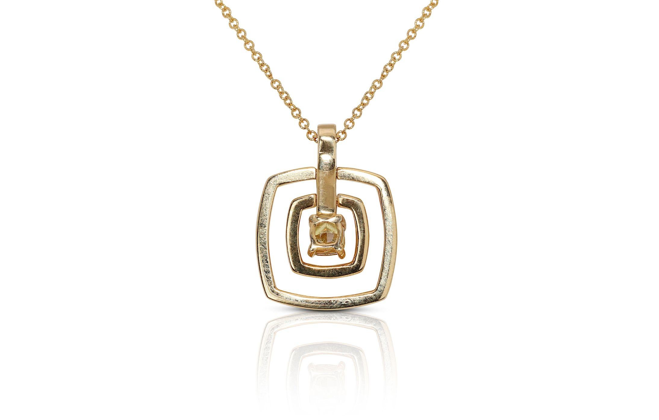 Collier complexe en or jaune 18 carats avec diamants de 0,68 carat en vente 1