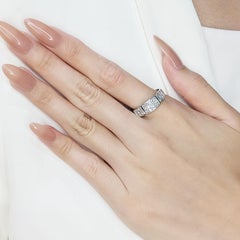 Intricate 0.89ct Natural Diamonds Ring in 18K White Gold