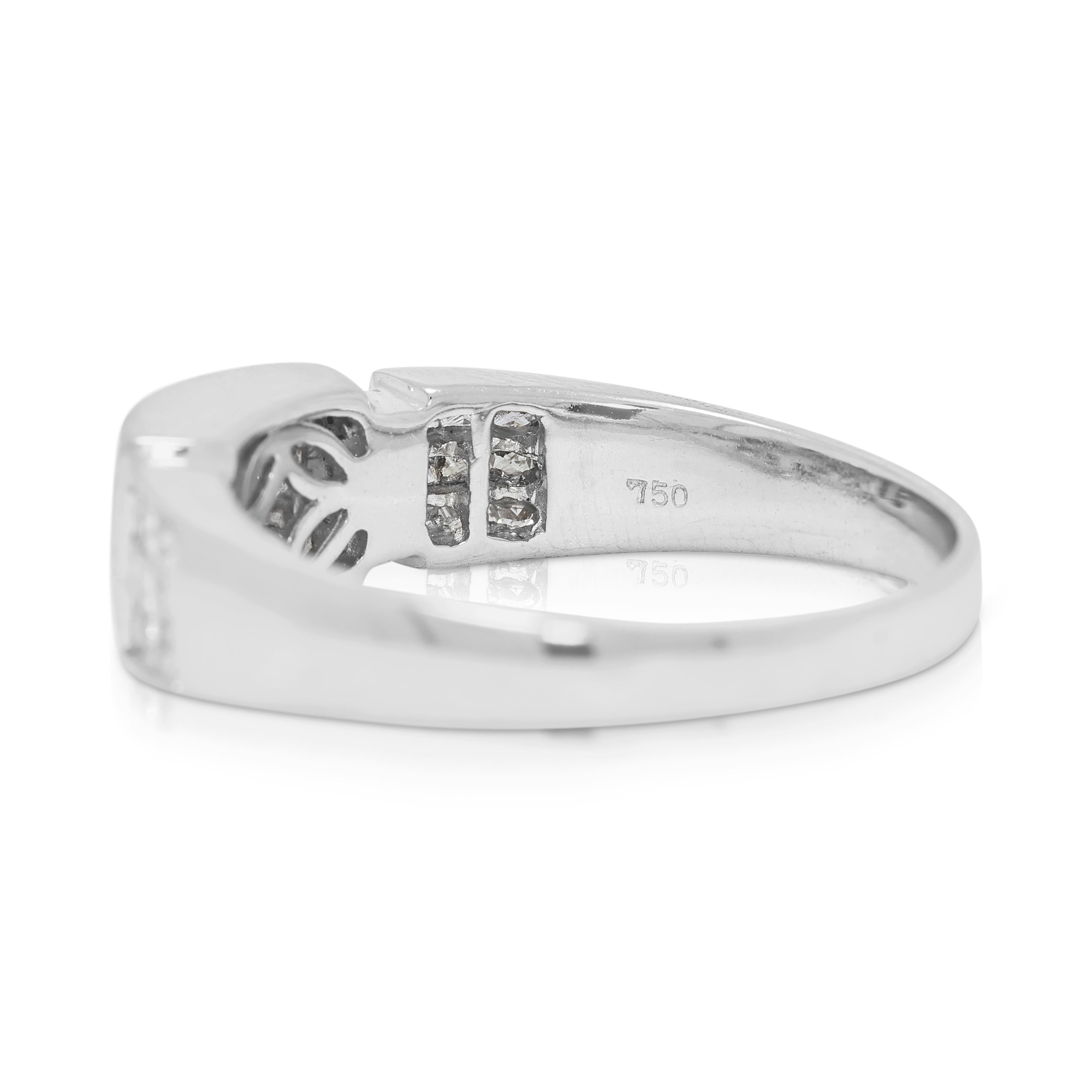 Verschlungener Ring mit 0,89 Karat natürlichen Diamanten aus 18 Karat Weißgold im Zustand „Hervorragend“ im Angebot in רמת גן, IL