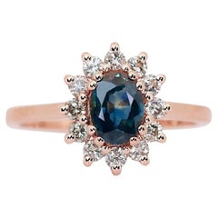 Intricate 1.2ct Deep Blue Oval Sapphire Ring