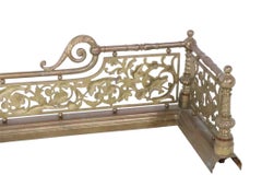 Intricate 19th Century Brass Fireplace Fender