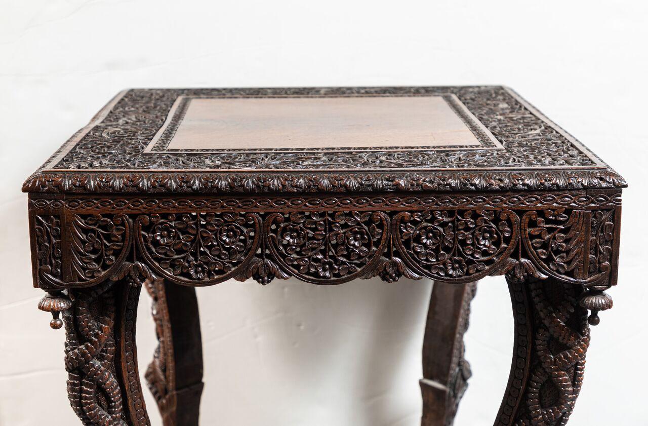 Anglo-Indian Intricate, 19th Century Burmese or Myanmar Occasional Table