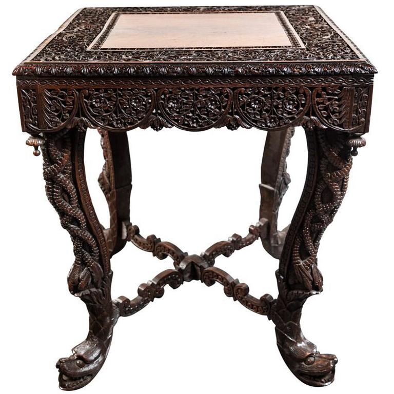 Intricate, 19th Century Burmese or Myanmar Occasional Table