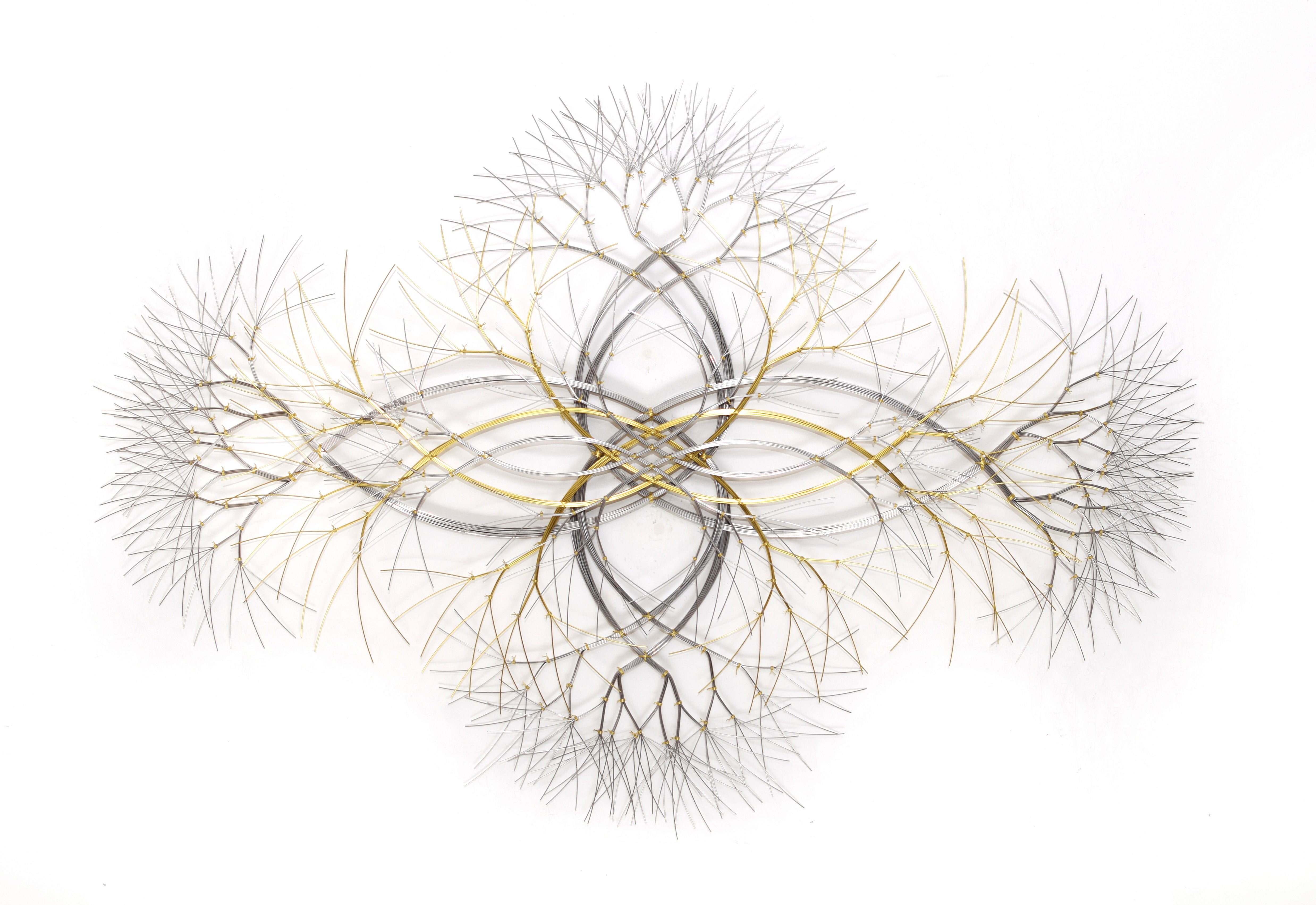 54"x37" Metal Wall Sculpture in Brass and Stainless Steel. #588 Available now