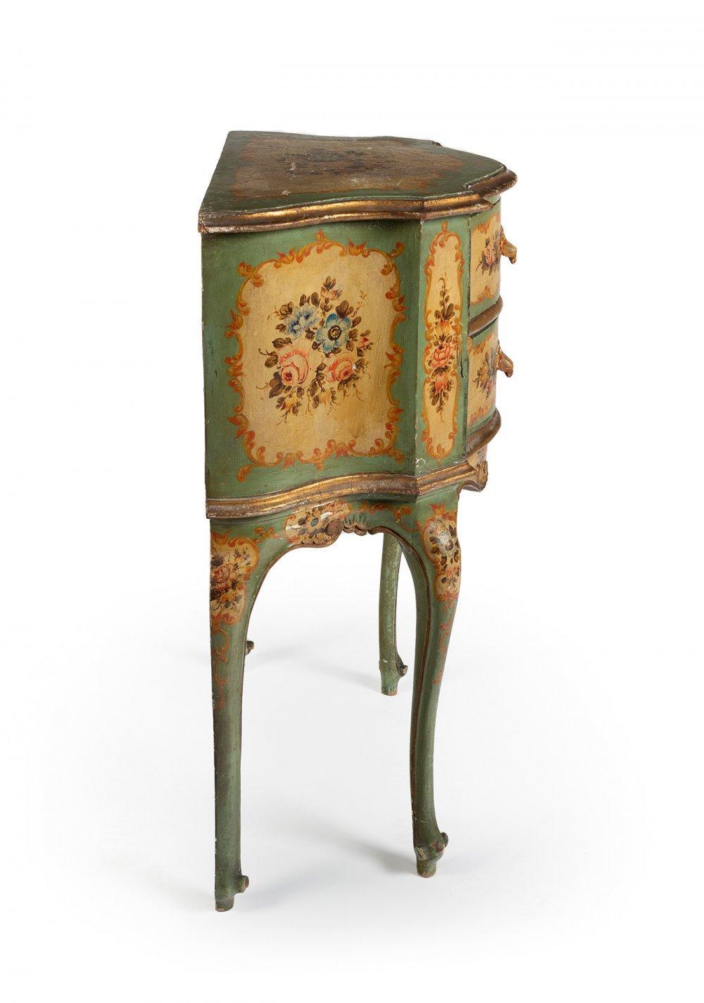 Rococo Revival Intricate and Beautiful Antique Hand-Painted Small Commode in Rococo Manner