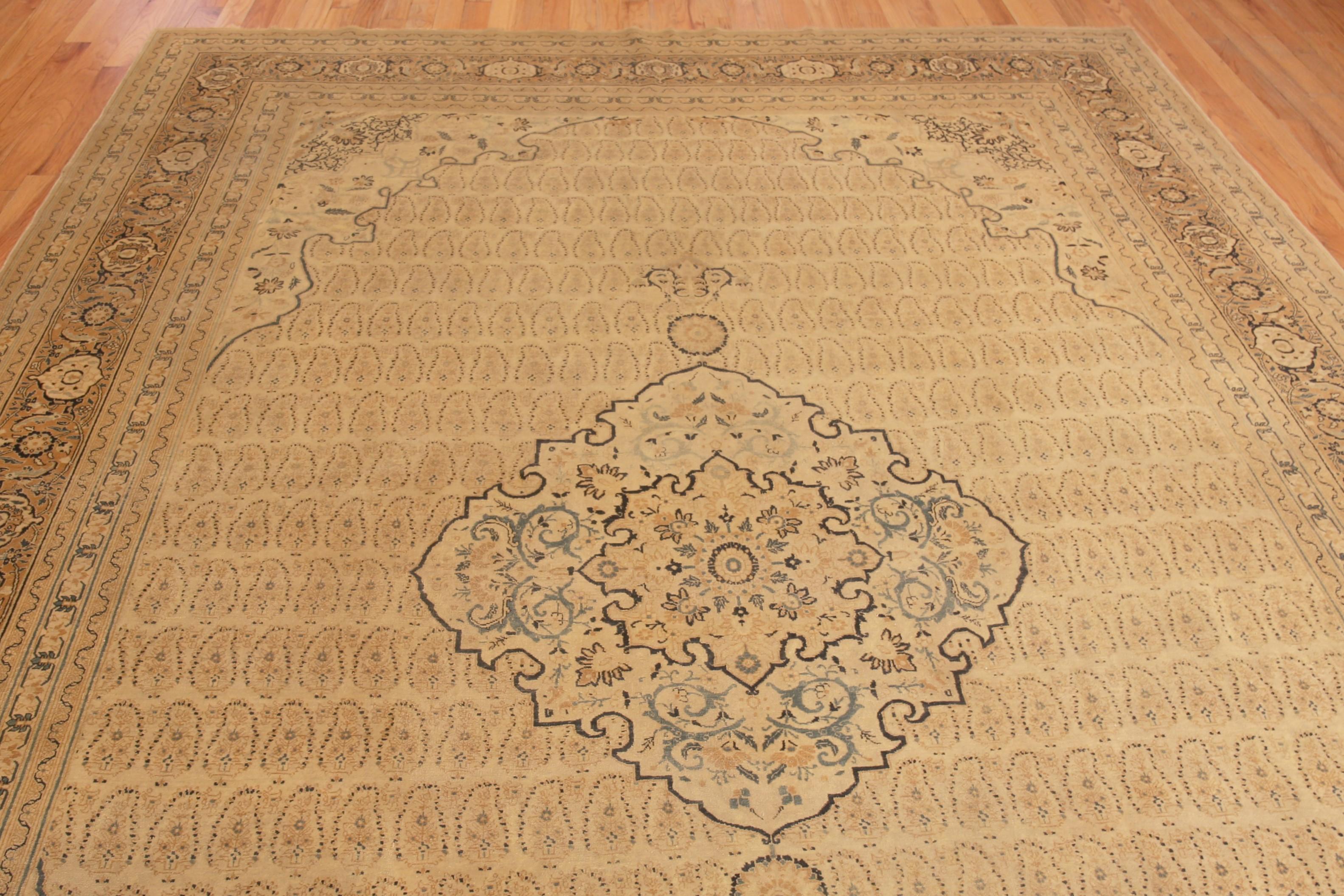 Noué à la main Tapis persan Tabriz complexe à fleurs anciennes Haji Jalili 10' x 13'10