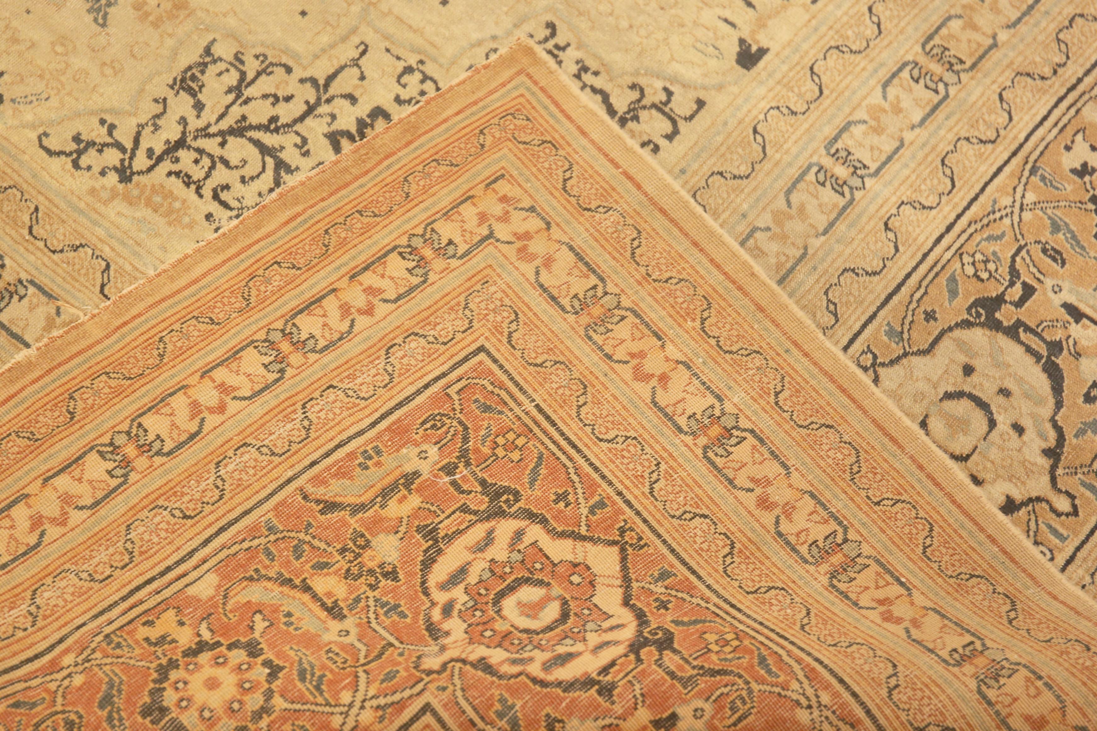 Tapis persan Tabriz complexe à fleurs anciennes Haji Jalili 10' x 13'10