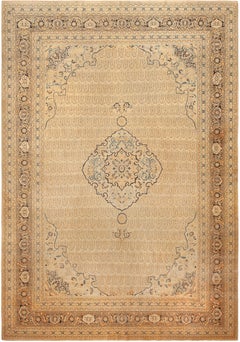 Intricate Antique Floral Haji Jalili Persian Tabriz Rug 10' x 13'10"