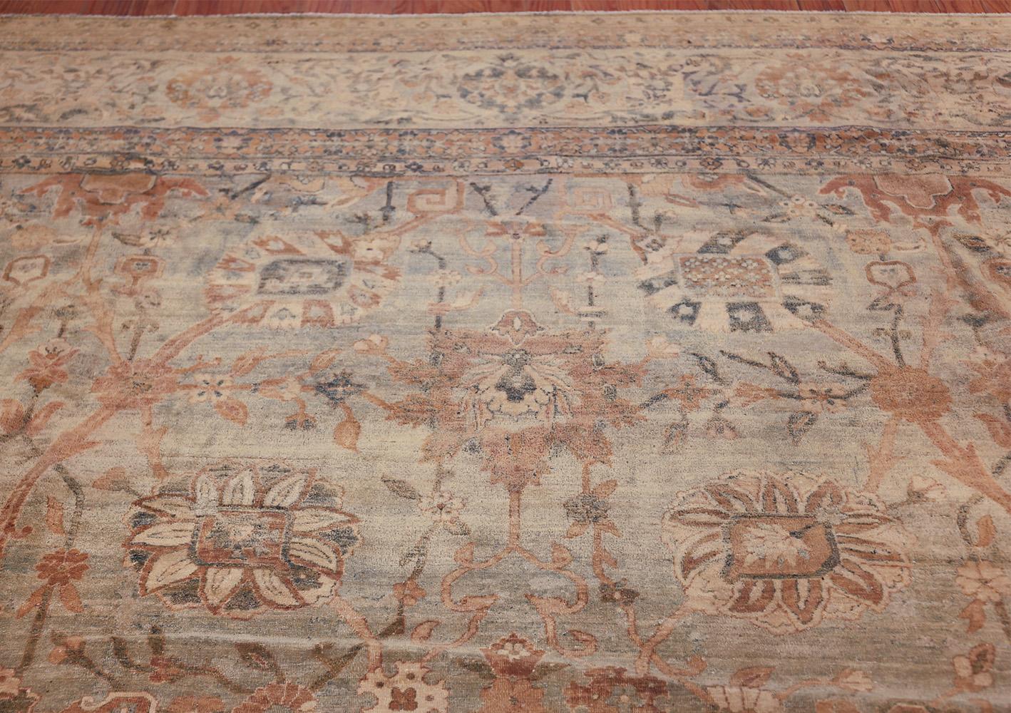 Hand-Knotted Intricate Vase Design Antique Persian Kerman Rug. Size: 11 ft 6 in x 16 ft 10 in