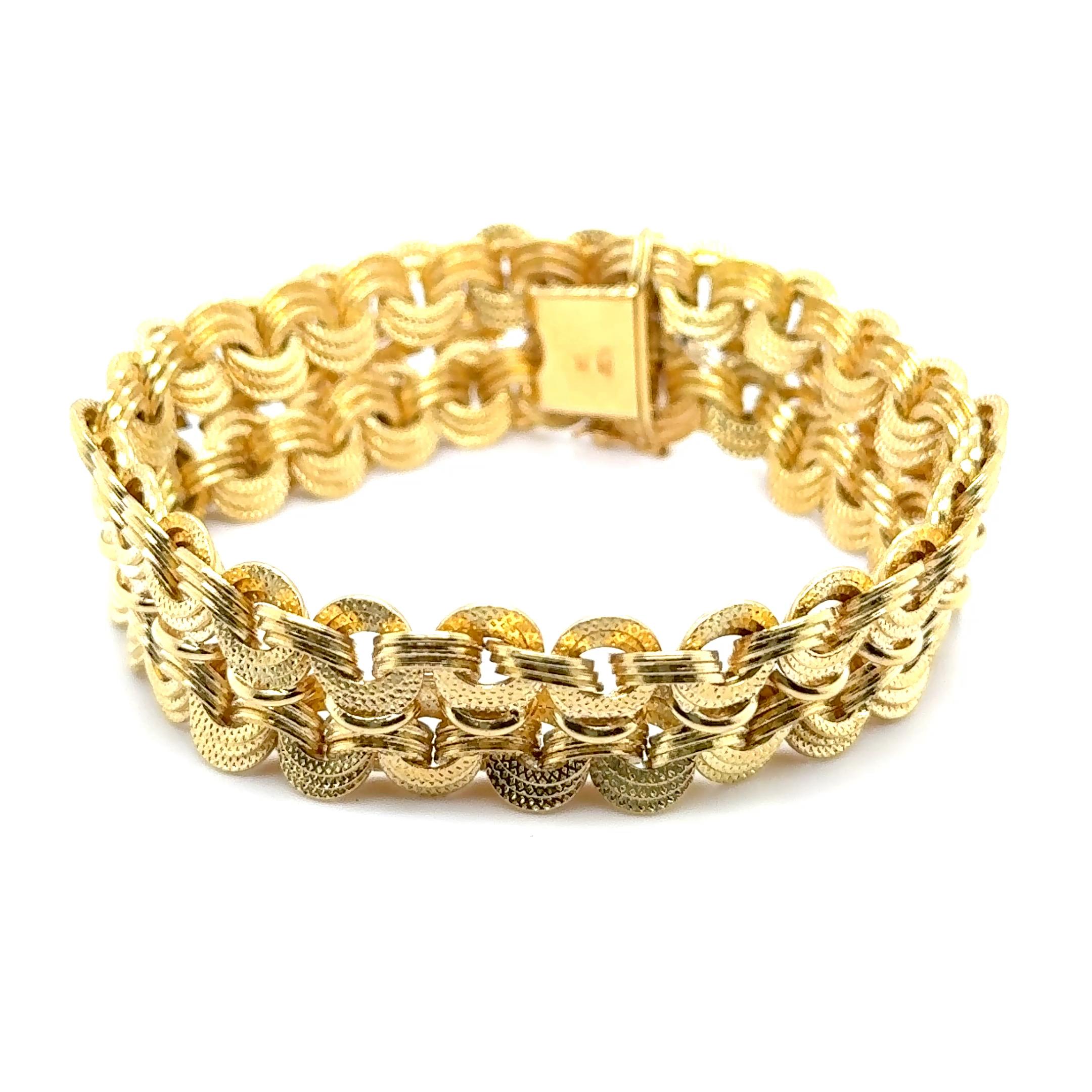 Bracelet complexe en or jaune 18 carats en vente 6