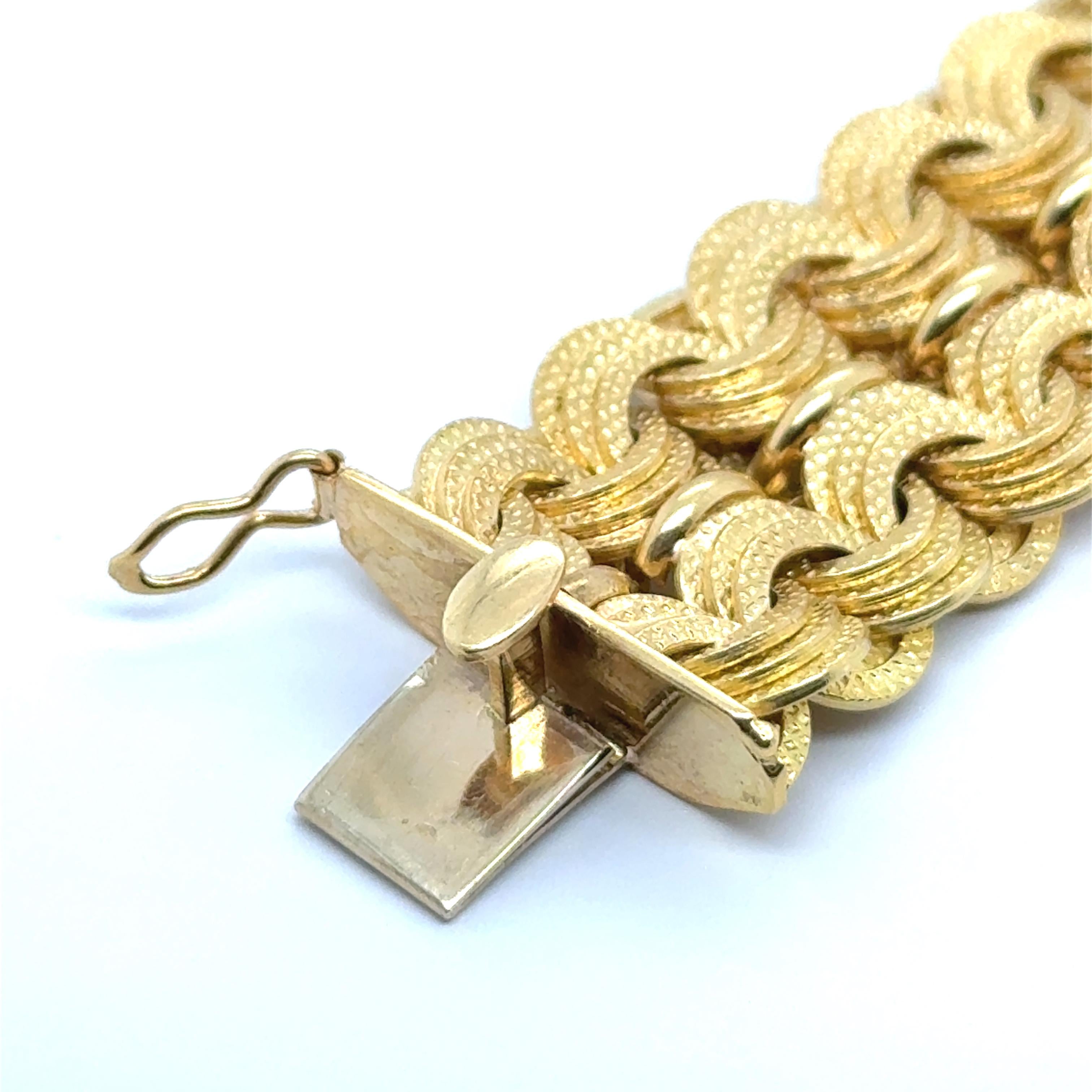 Bracelet complexe en or jaune 18 carats Unisexe en vente